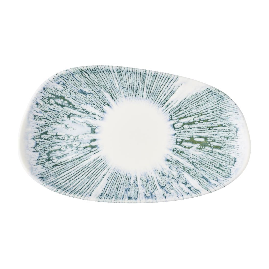 Churchill Lyra Organic Oblong Plates Blue Opal 220x130mm (12 Pack)