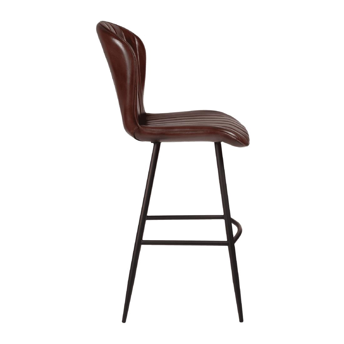 Lars Leather Bar Stool Claret Red