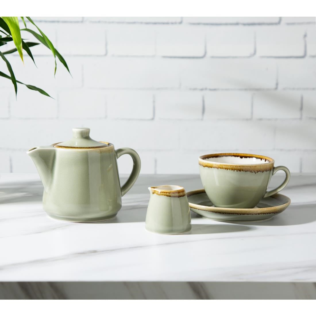 Olympia Kiln Teapots Moss 650ml (4 Pack)