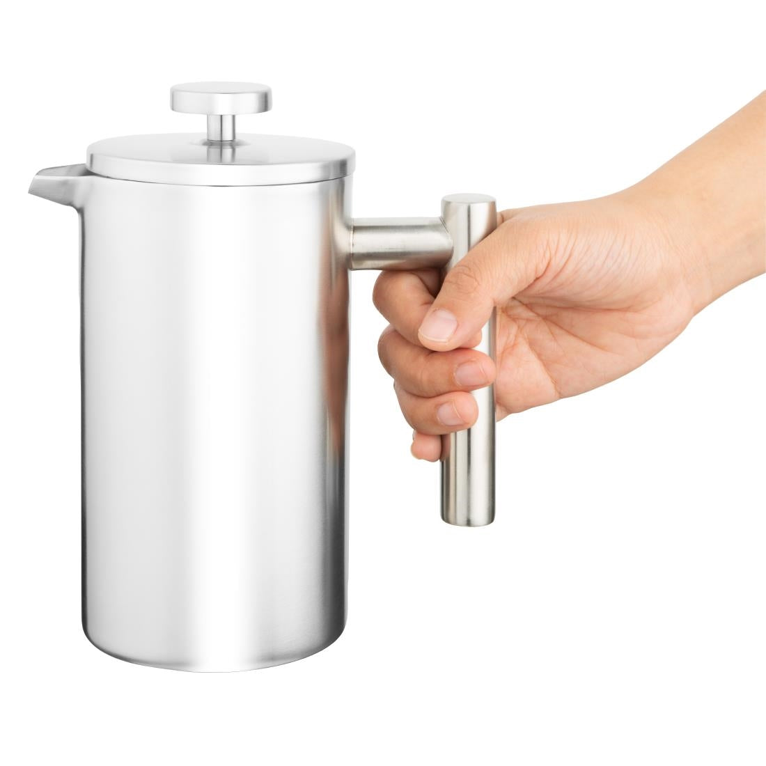 Olympia Insulated 6-Cup Cafetiere Matt Silver 700ml