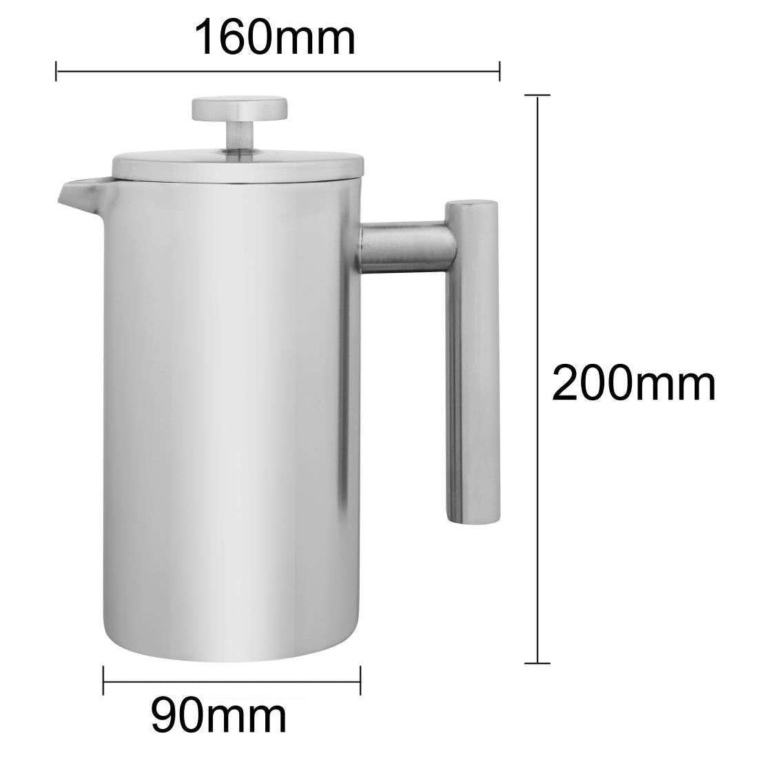 Olympia Insulated 6-Cup Cafetiere Matt Silver 700ml