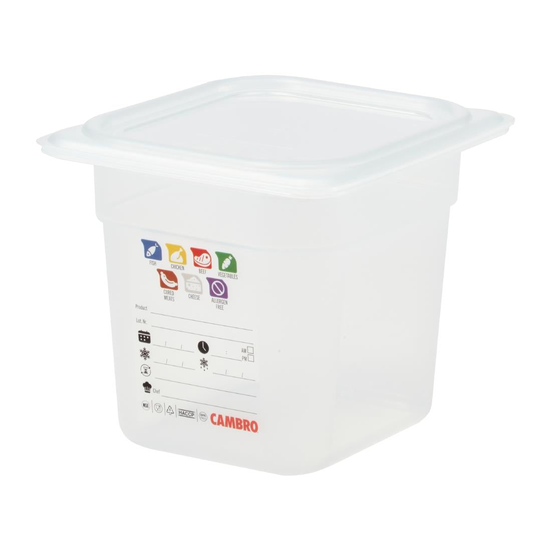 Cambro Safetrak IML Polypropylene Food Storage Container 1/6 GN 150mm