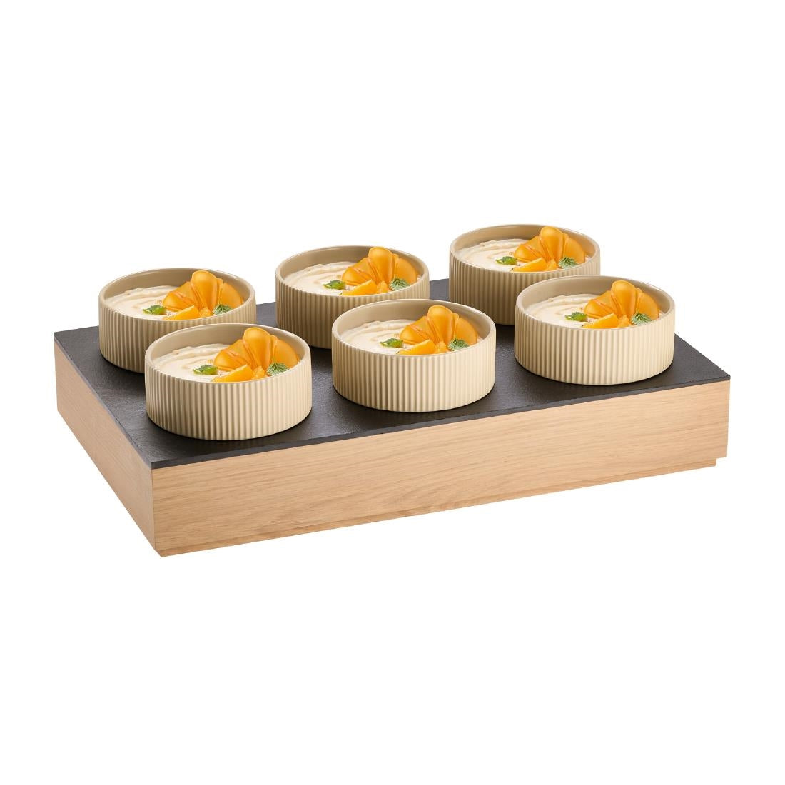 APS THE GRID Natural Slate Tray with 6 Holes GN 1/1 530x325mm