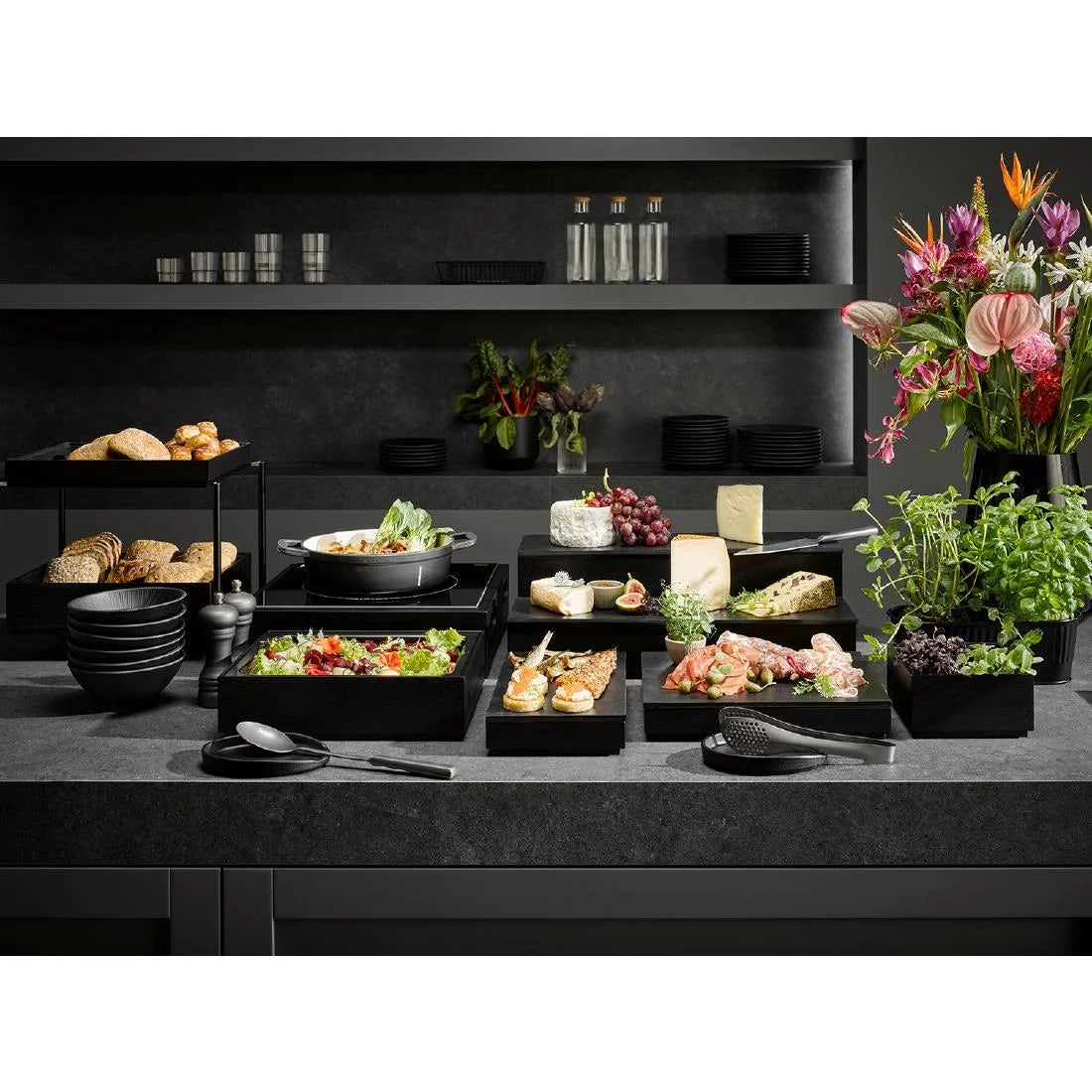 APS VALO Polystyrene Insert Black GN 2/4 515x150x60mm