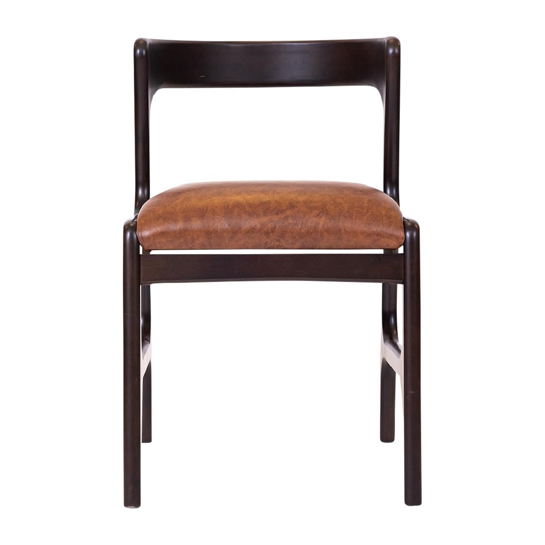 Copenhagen Dining Chairs in Dark Walnut & Bison Tan (6 Pack)
