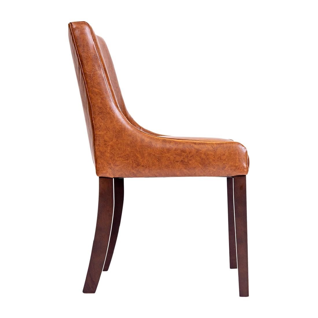Bath Dining Chair in Dark Walnut & Bison Tan (6 Pack)