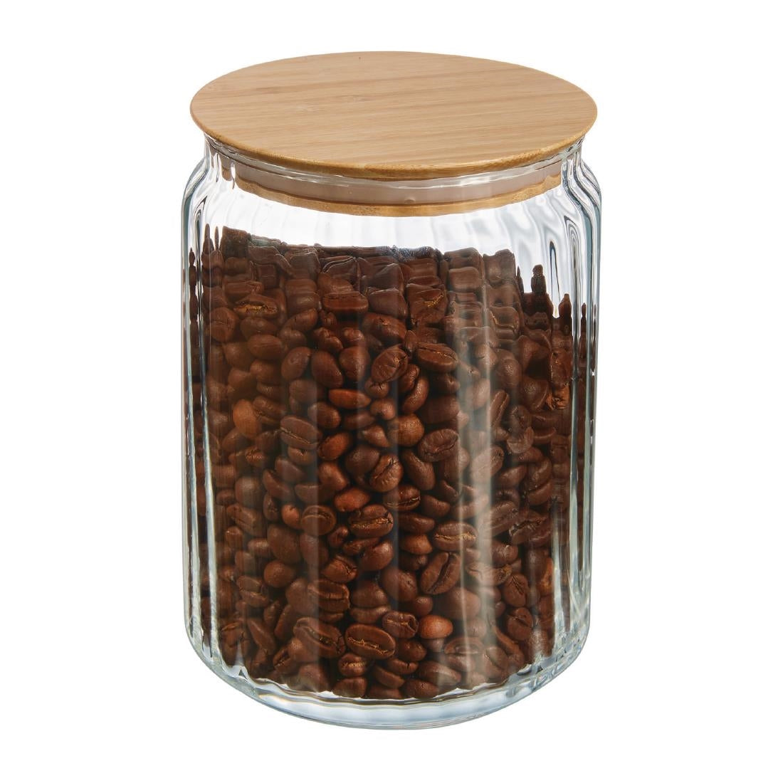 Luminarc Nova Jars with Bamboo Lids 1Ltr (6 Pack)