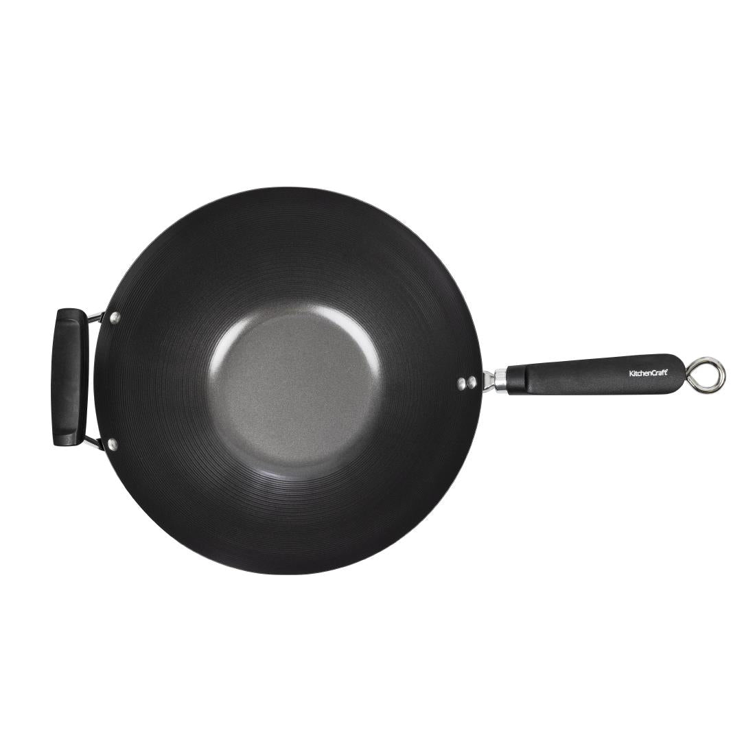 Kitchen Craft Non Stick Flat Base Wok 356mm