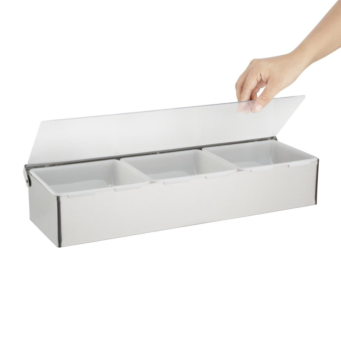 Olympia 3 Compartment Condiment Holder Stainless Steel