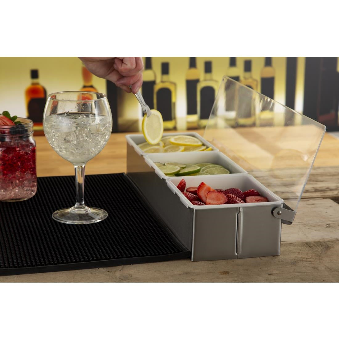 Olympia 3 Compartment Condiment Holder Stainless Steel