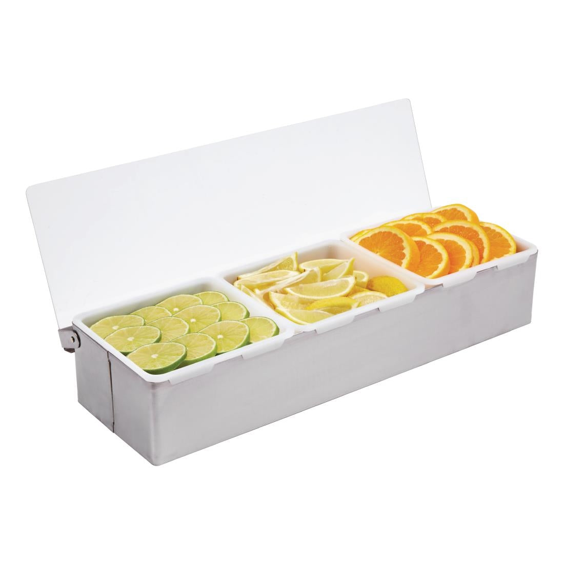 Olympia 3 Compartment Condiment Holder Stainless Steel