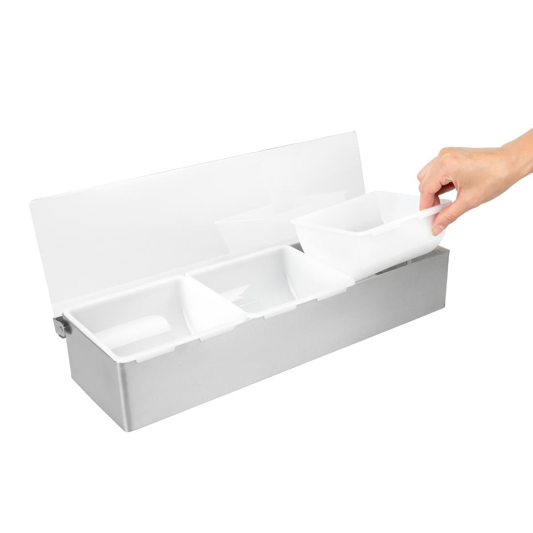 Olympia 3 Compartment Condiment Holder Stainless Steel