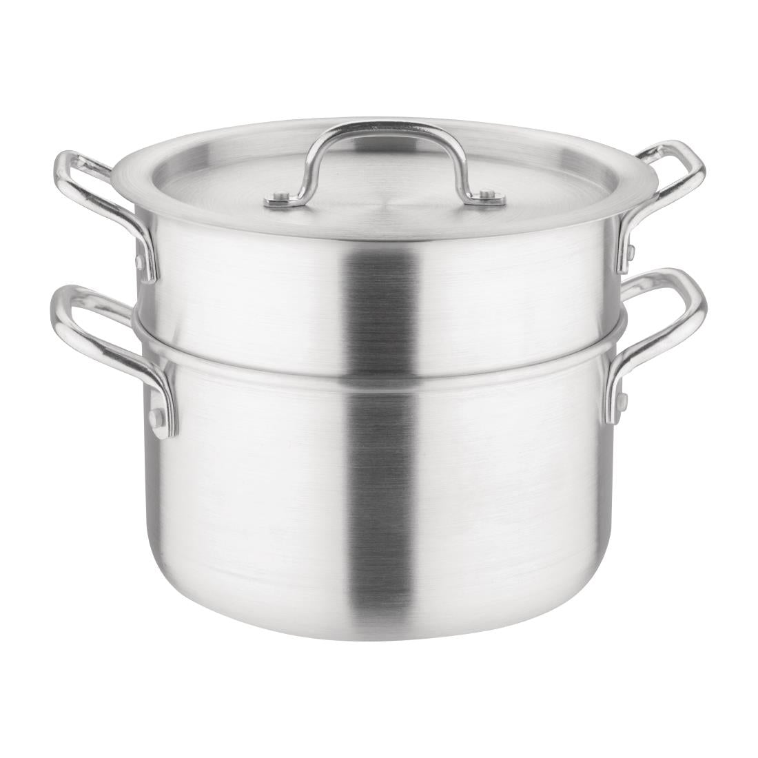 Vogue Aluminium Double Boiler Pan with Lid 24cm