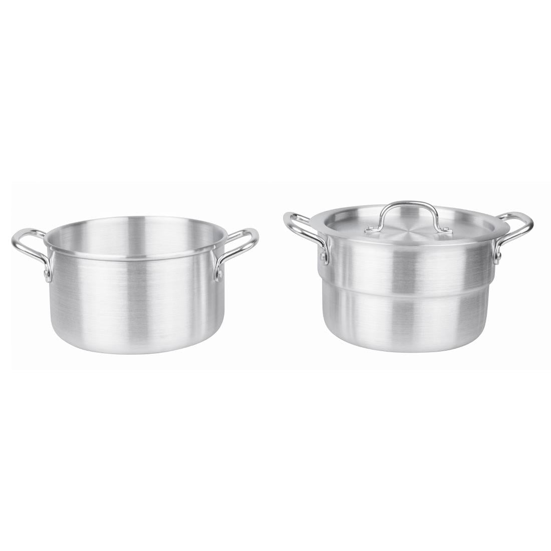 Vogue Aluminium Double Boiler Pan with Lid 24cm