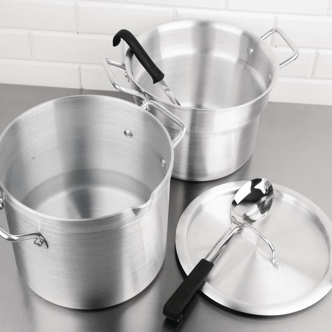 Vogue Aluminium Double Boiler Pan with Lid 28cm