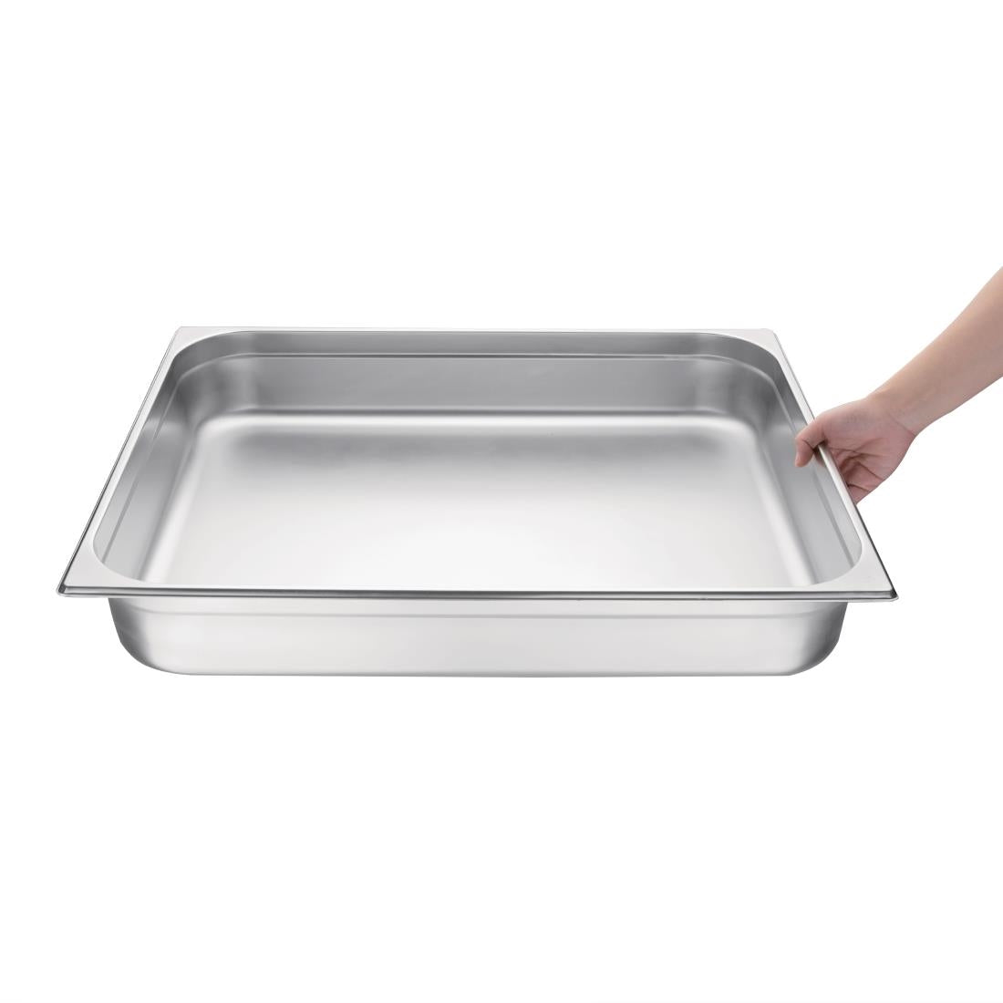 Vogue Stainless Steel 2/1 Gastronorm Tray 100mm
