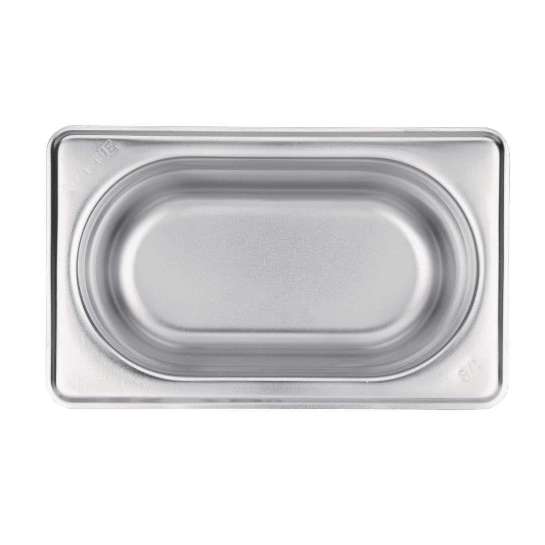Vogue Durable 1/9 Stainless Steel Gastronorm Tray 100mm