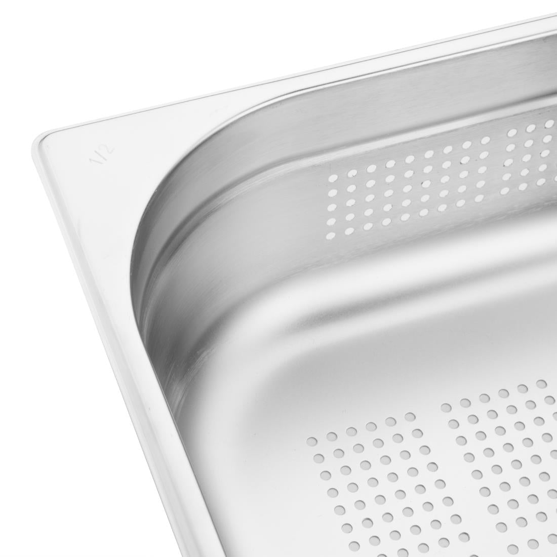 Vogue Stainless Steel Perforated 1/2 Gastronorm Tray 100mm
