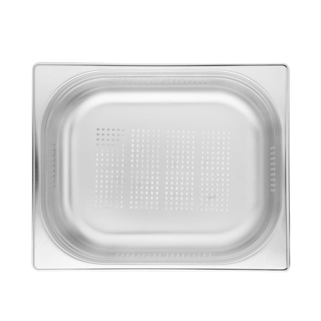 Vogue Stainless Steel Perforated 1/2 Gastronorm Tray 100mm