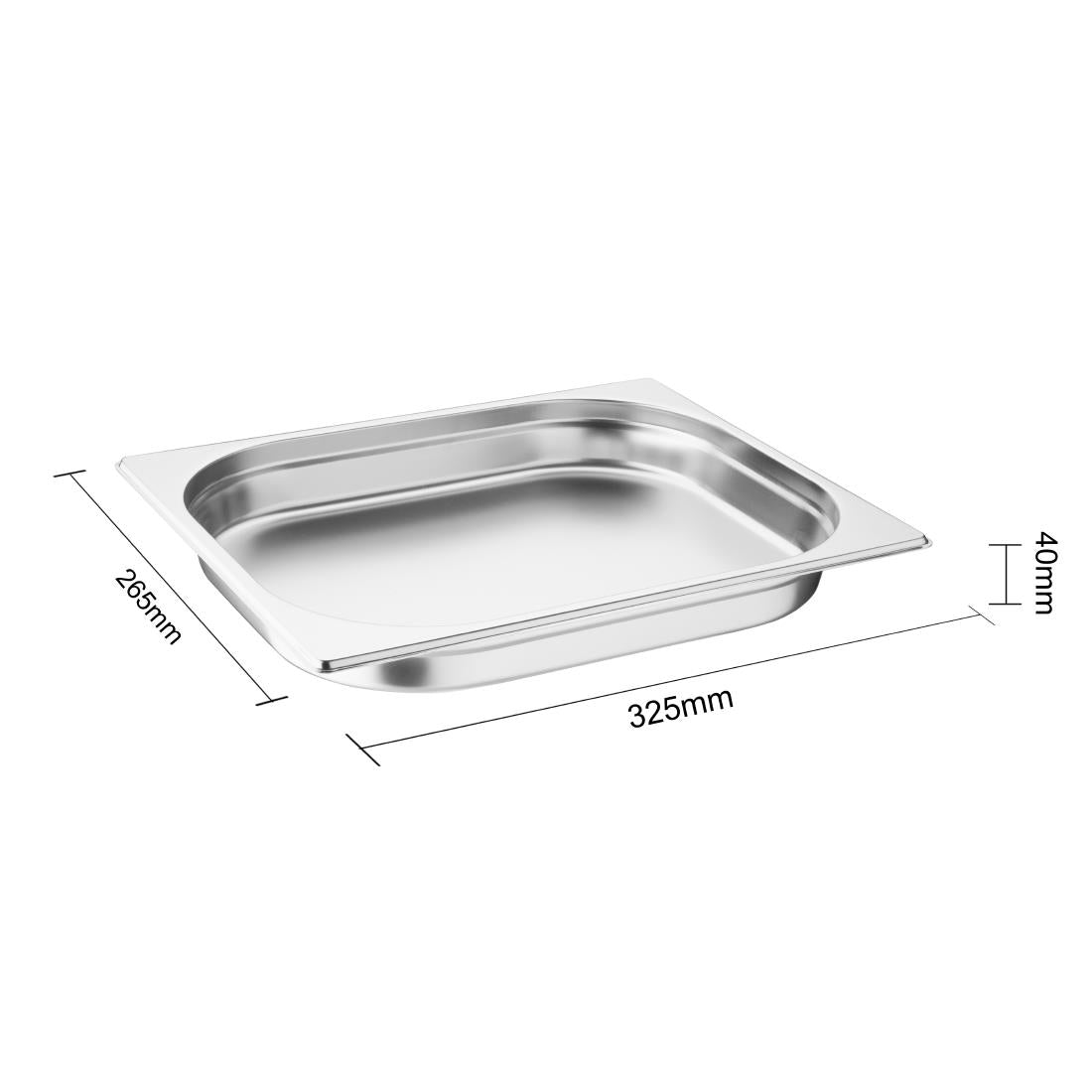 Vogue Stainless Steel 1/2 GN Pan 40mm
