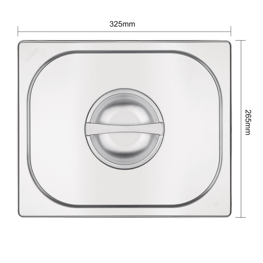 Vogue Stainless Steel 1/2 Gastronorm Lid