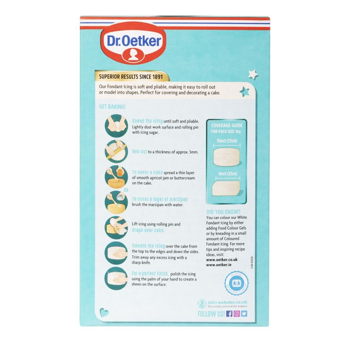 Dr. Oetker Soft Fondant White Icing Ready to Roll 1kg