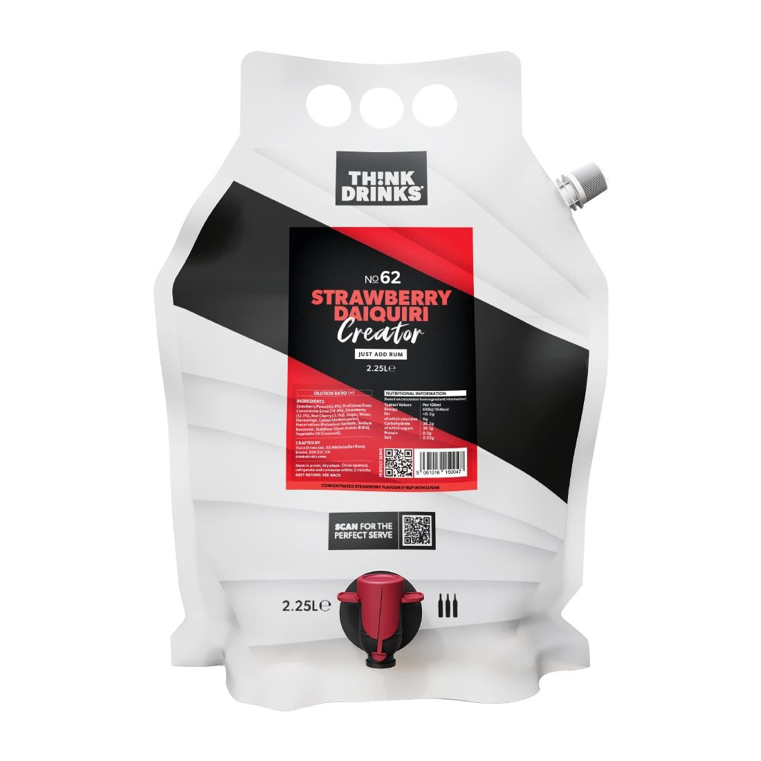 Think Drinks Strawberry Daiquiri Cocktail Base 2.25Ltr (2 pack)