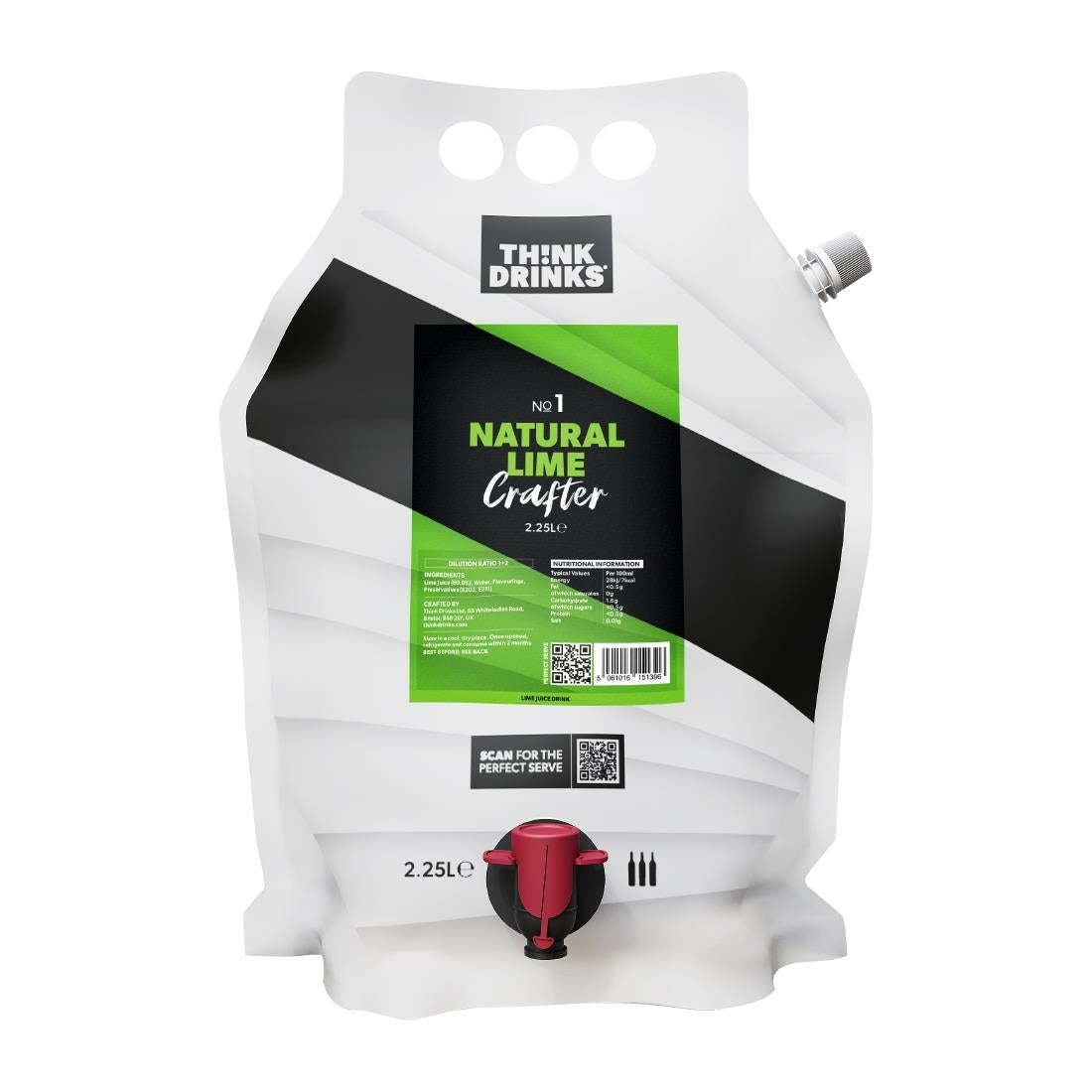 Think Drinks Natural Lime Juice 2.25Ltr (2 pack)