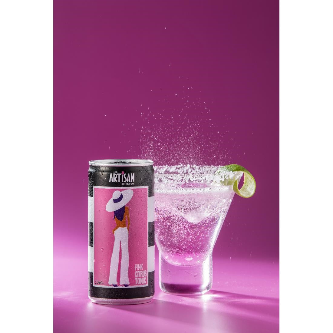 Artisan Drinks Pink Citrus Tonic Cans 200ml (24 Pack)
