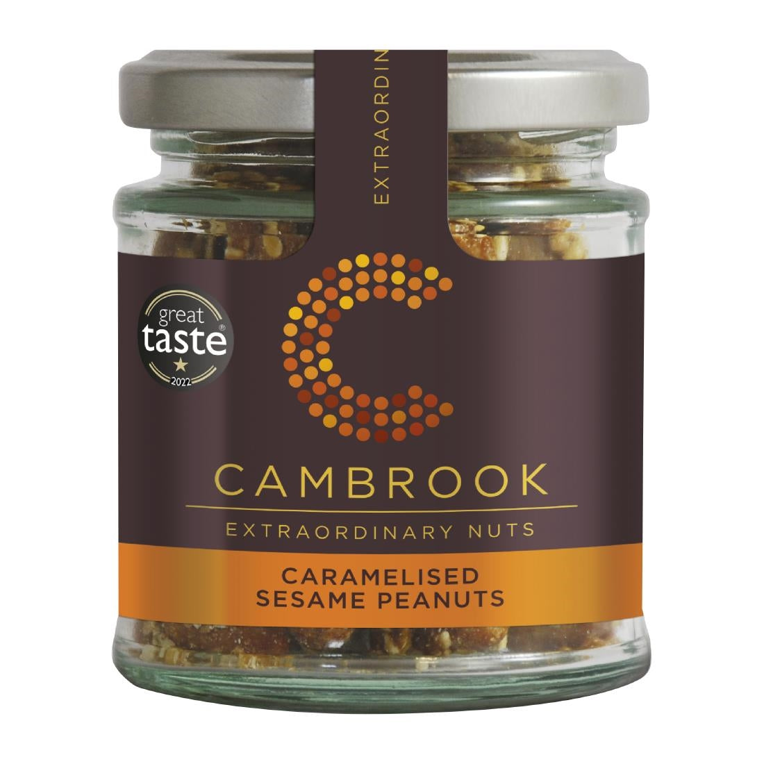 Cambrook Caramelised Sesame Peanuts Glass Jar 80g (15 pack)