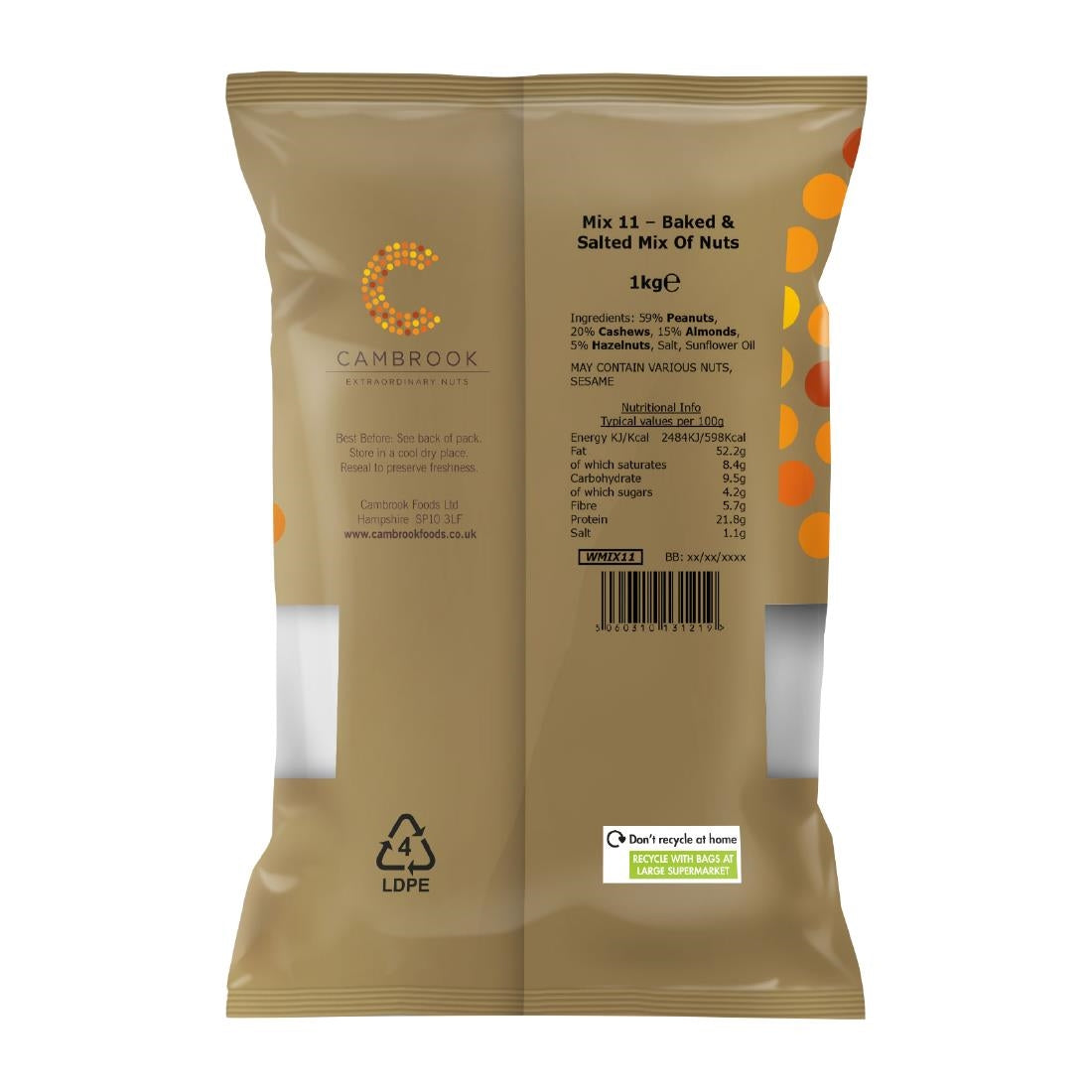 Cambrook Baked & Salted Nuts Mix Bulk Pack 1kg