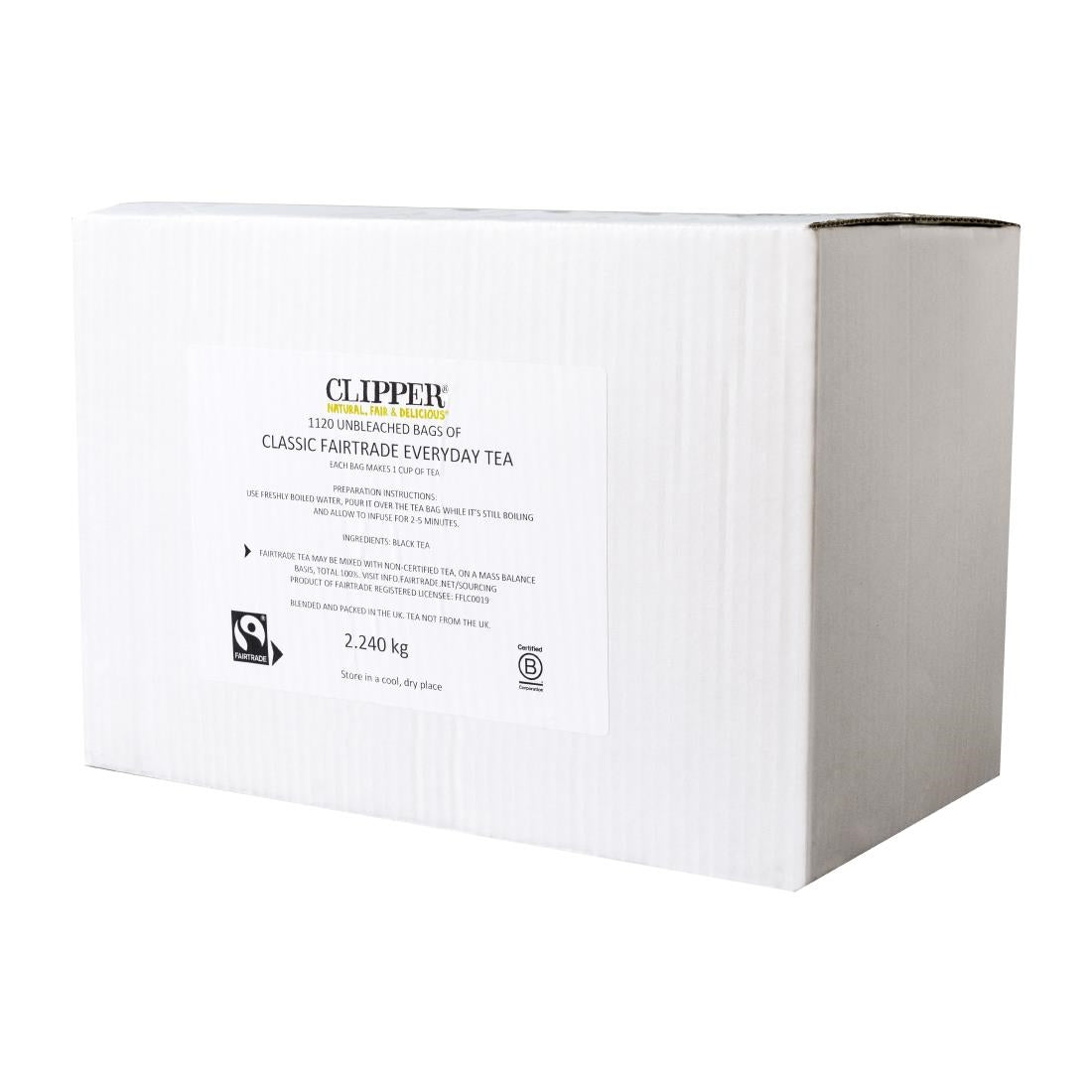 Clipper Fairtrade Classic Everyday Black Teabags - Envelope, String & Tag (250 pack)
