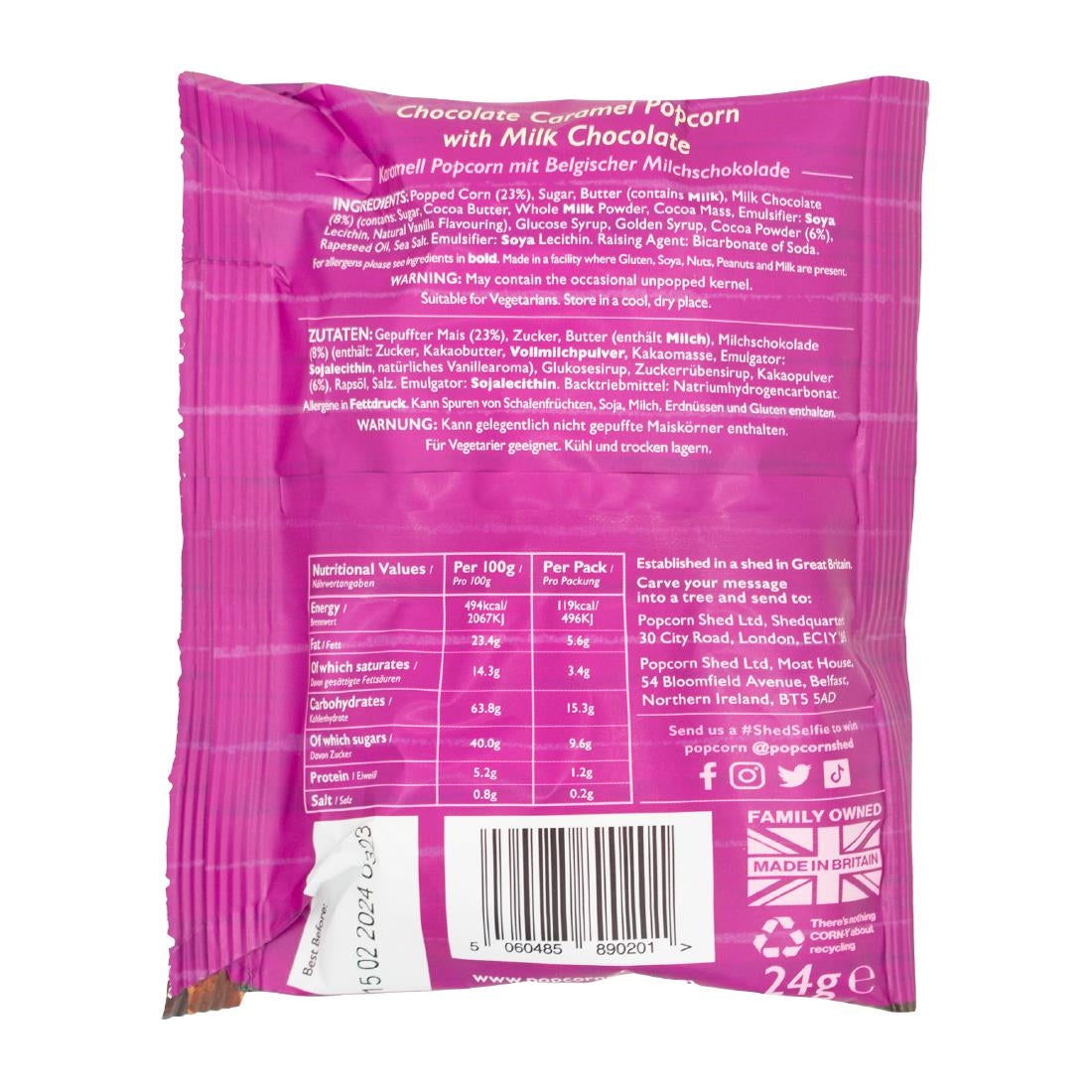Popcorn Shed Pop N Choc Popcorn Snack Pack 24g (16 Pack)