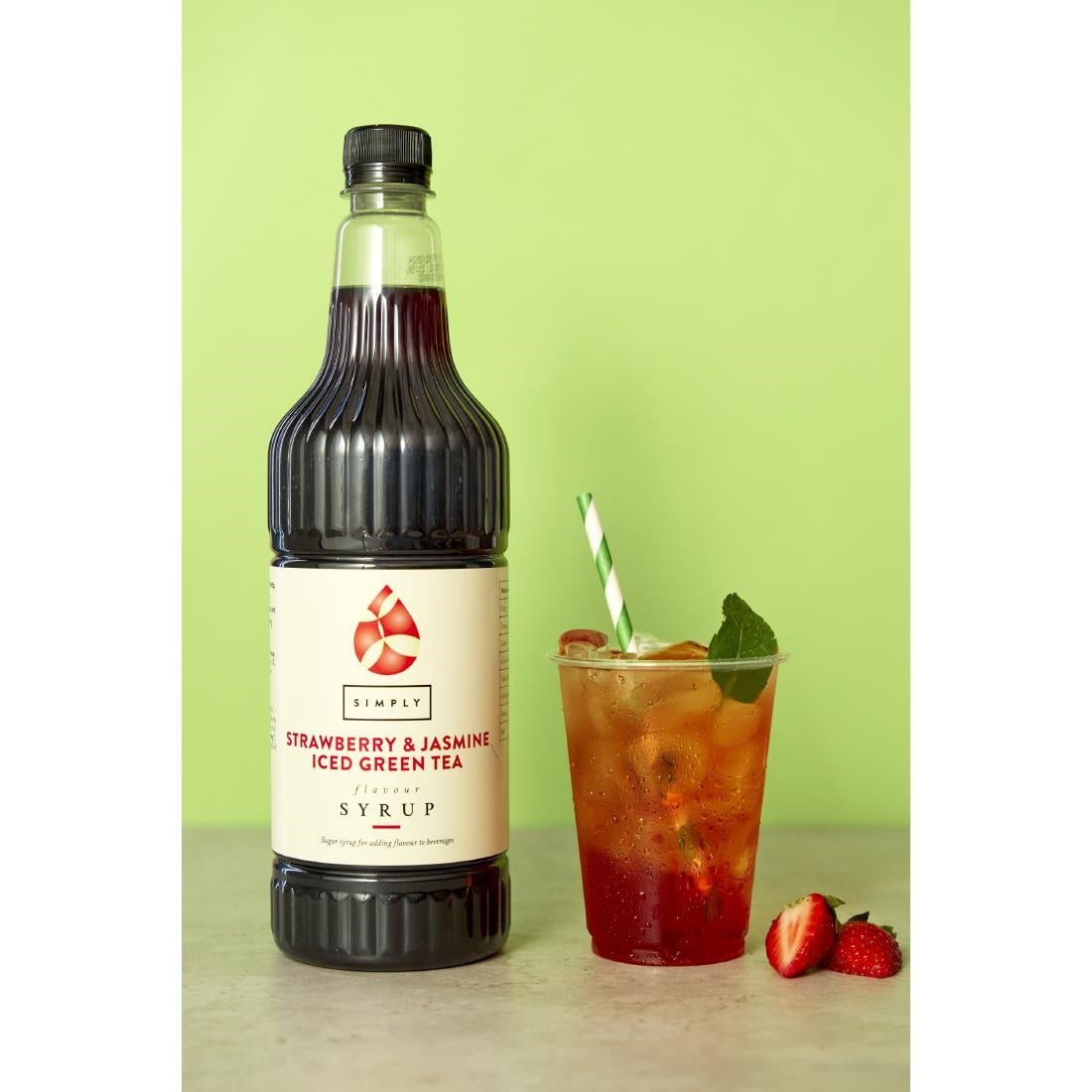 Simply Strawberry & Jasmine Iced Green Tea 1Ltr