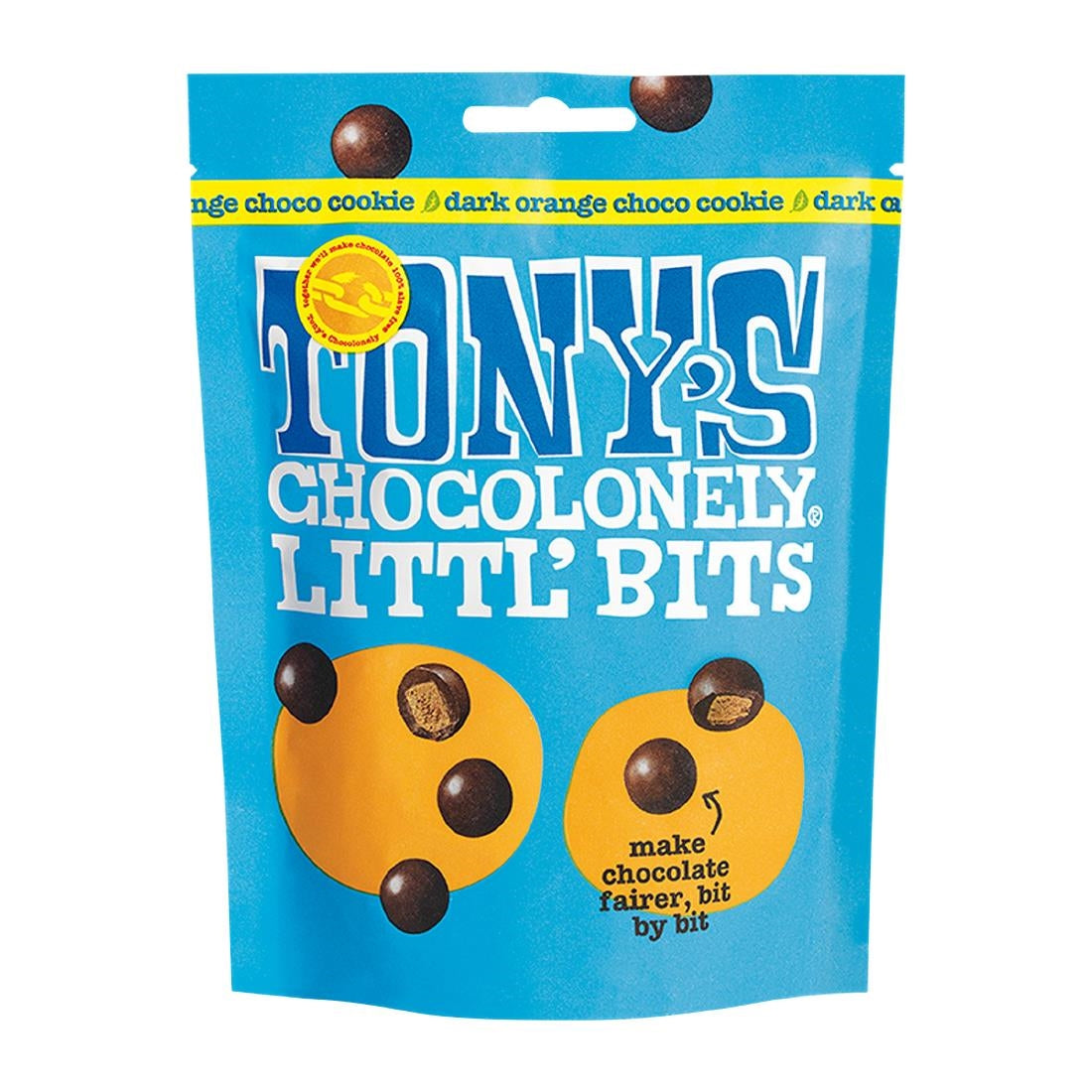 Tony's Chocolonely Littl' Bits - Dark Chocolate Orange Choco Cookie 100g (8 Pack)