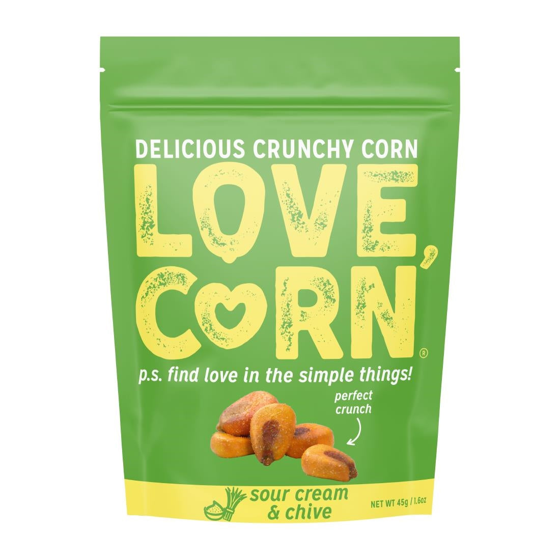 LOVE CORN Sour Cream & Chive 45g (10 Pack)