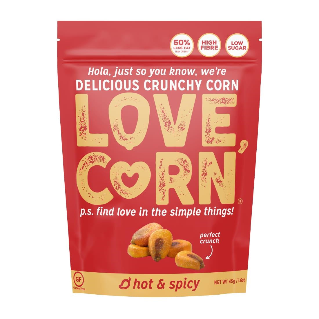 LOVE CORN Hot & Spicy 45g (10 Pack)