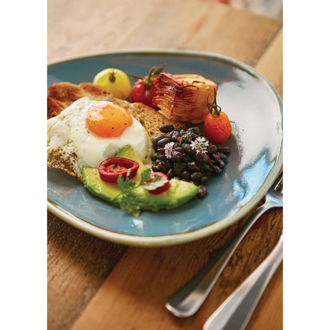 Olympia Kiln Triangular Plates Ocean 280mm (4 Pack)