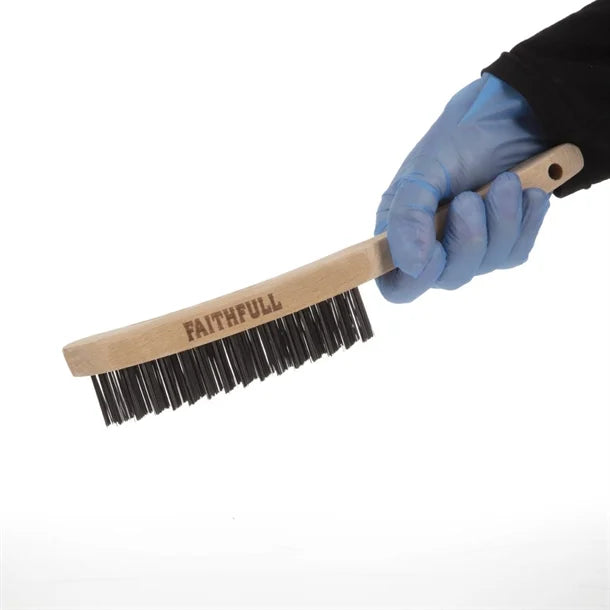 Faithfull Heavy Duty Wire Grill Brush 4 Row