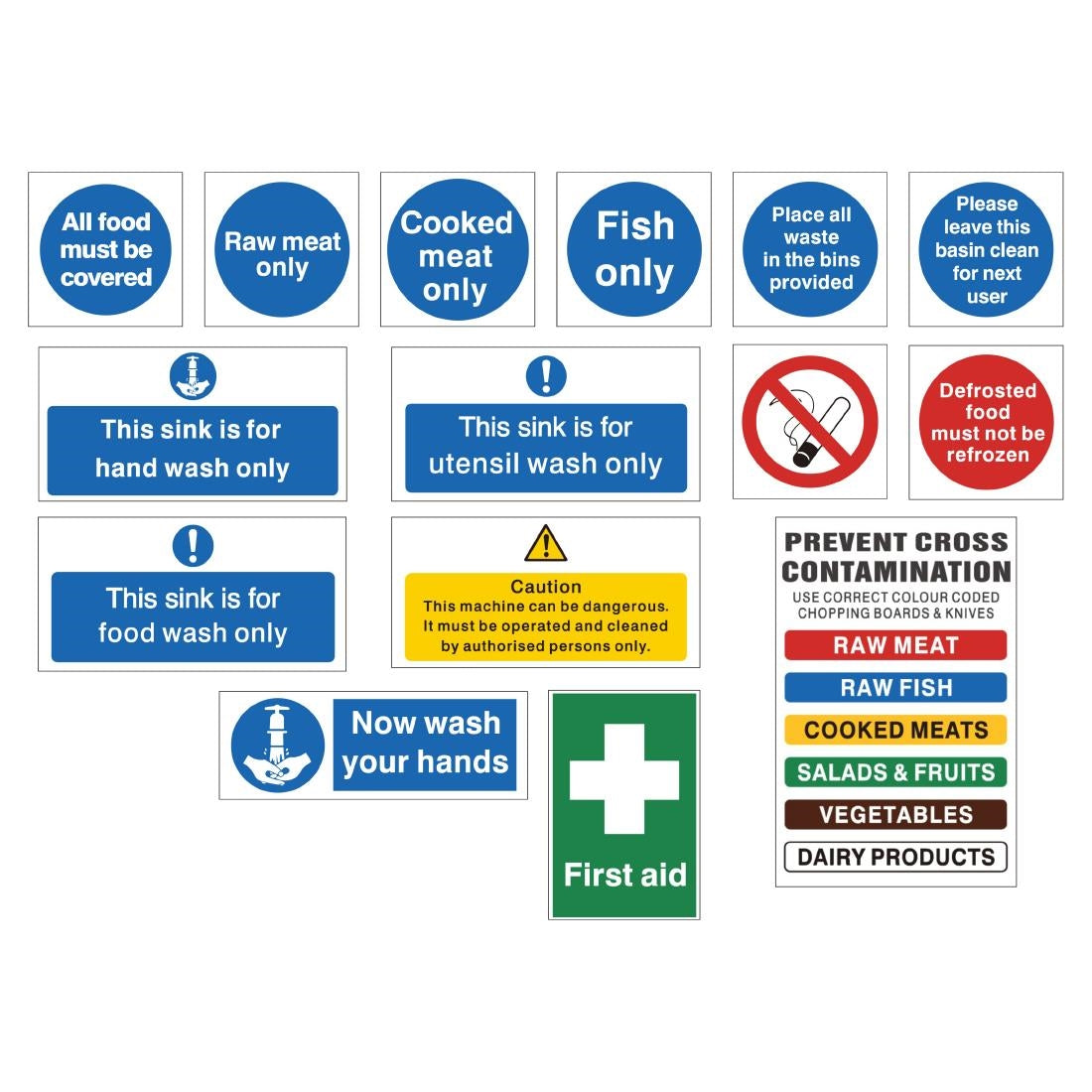Vogue Bumper Hygiene Catering Sign Pack