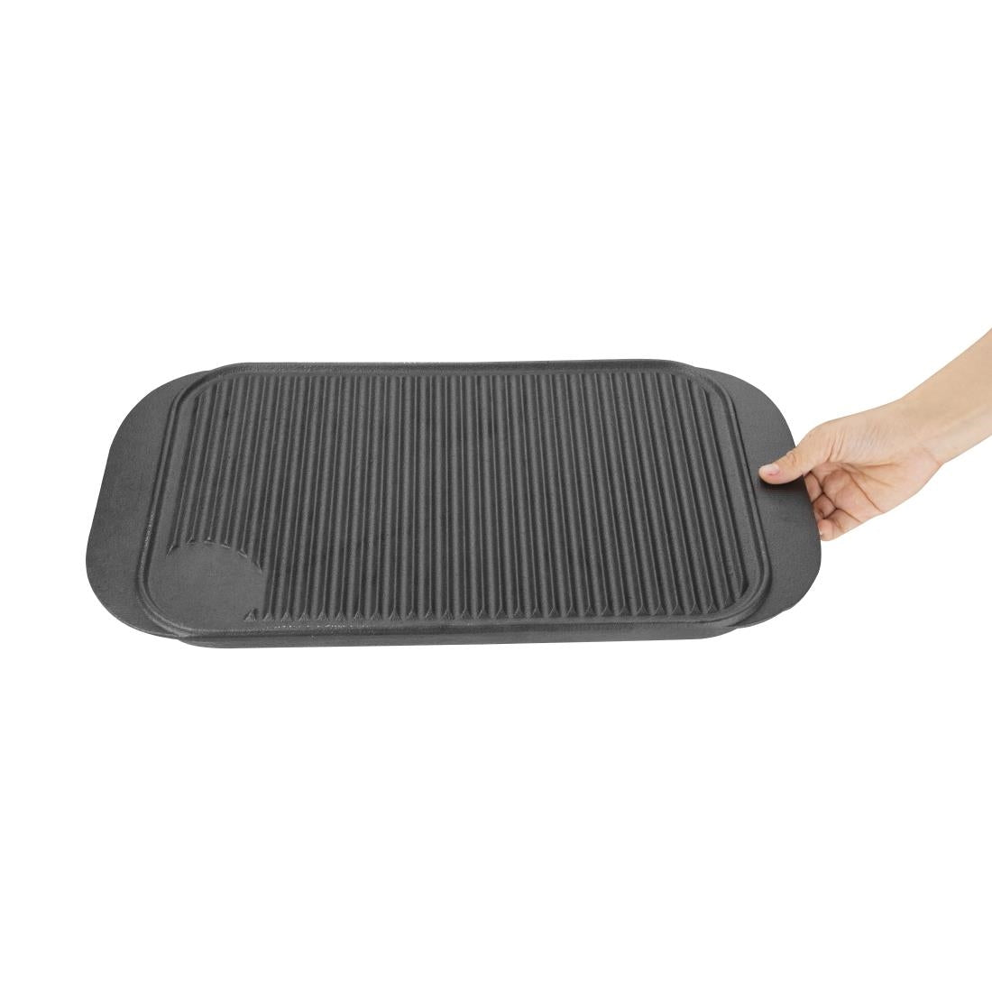 Vogue Reversible Cast Iron Double Griddle Pan 26cm