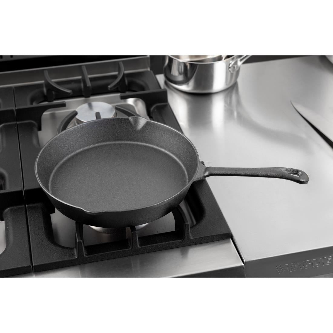 Vogue Round Cast Iron Skillet Pan 25cm