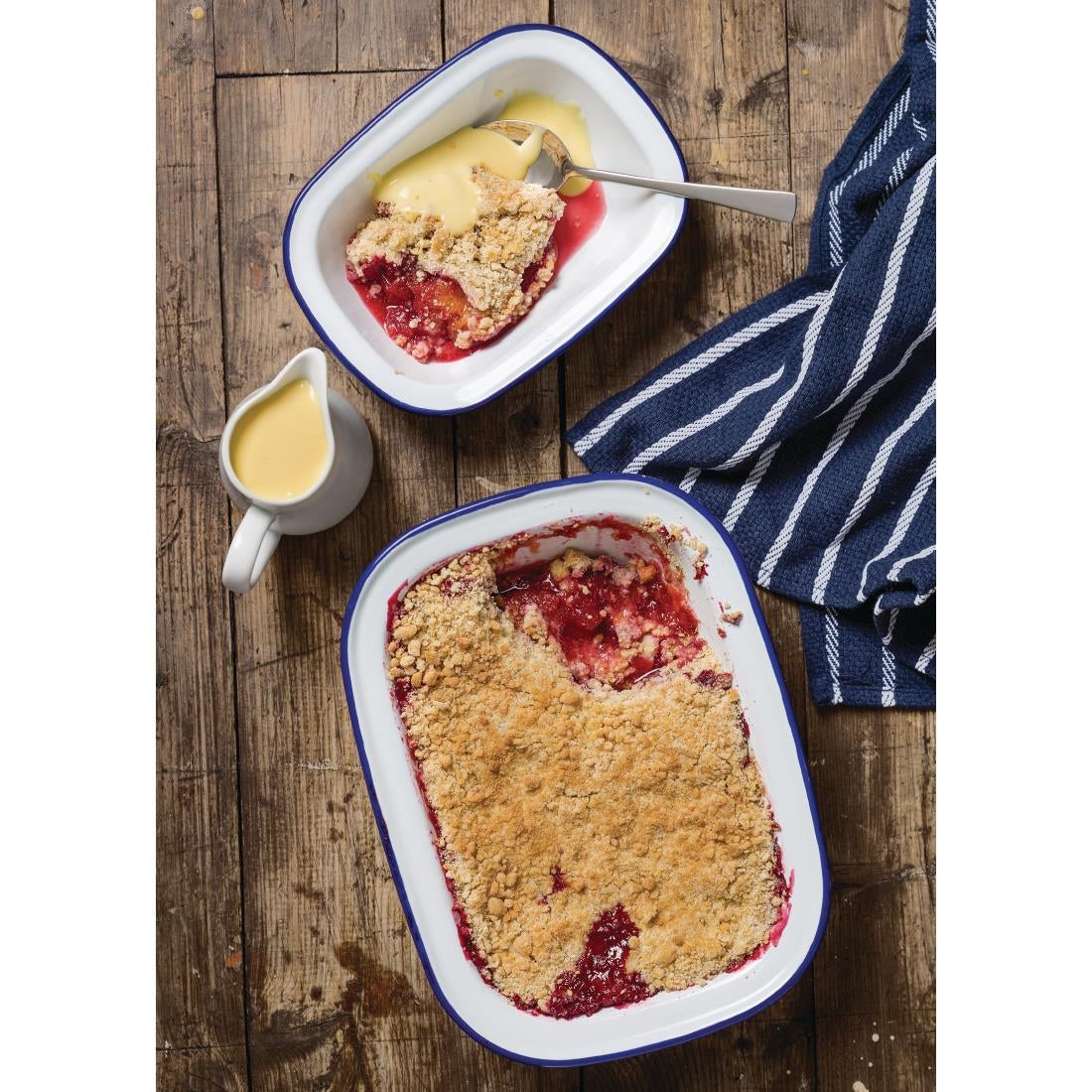 Olympia Enamel Rectangular Dishes 280x190mm (6 Pack)