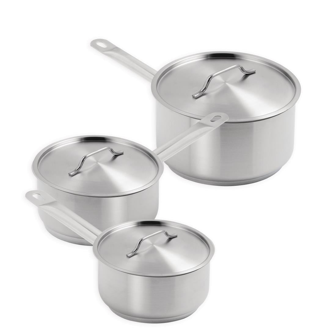 Special Offer Vogue Stainless Steel Saucepan Set (3 Pack)