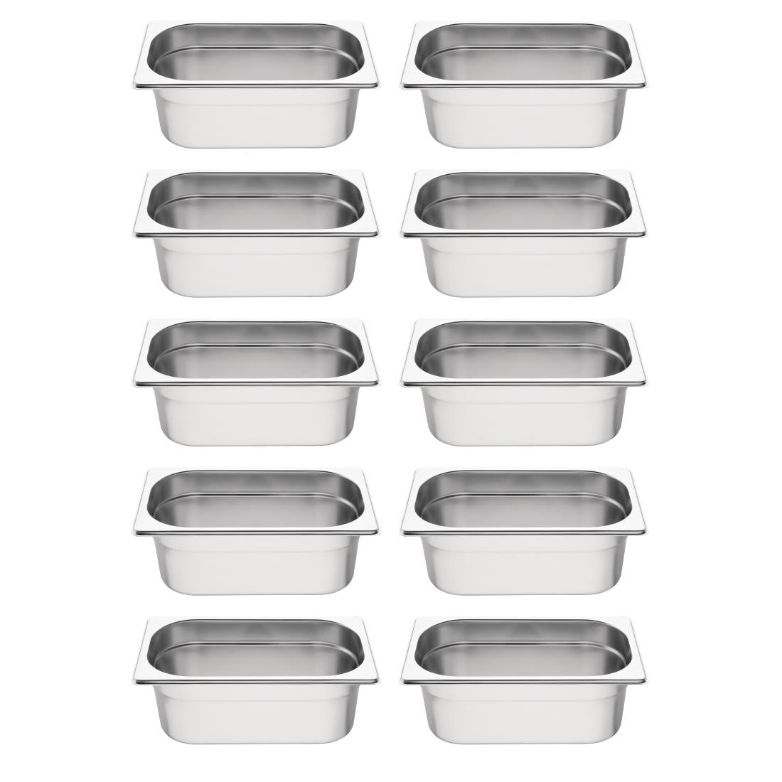 Vogue Stainless Steel Gastronorm Container Kit 1/4 (10 Pack)