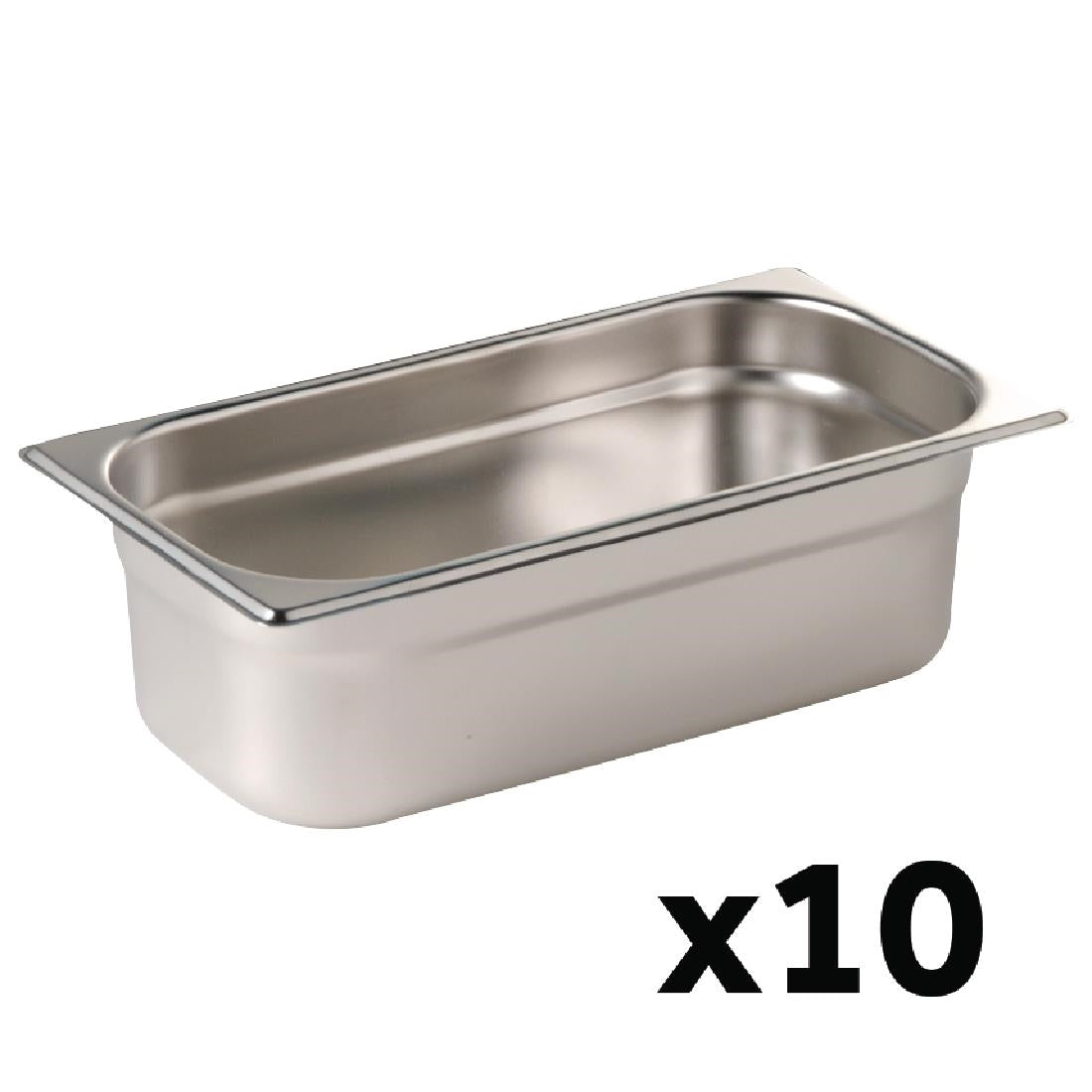 Vogue Stainless Steel Gastronorm Container Kit 1/4 (10 Pack)