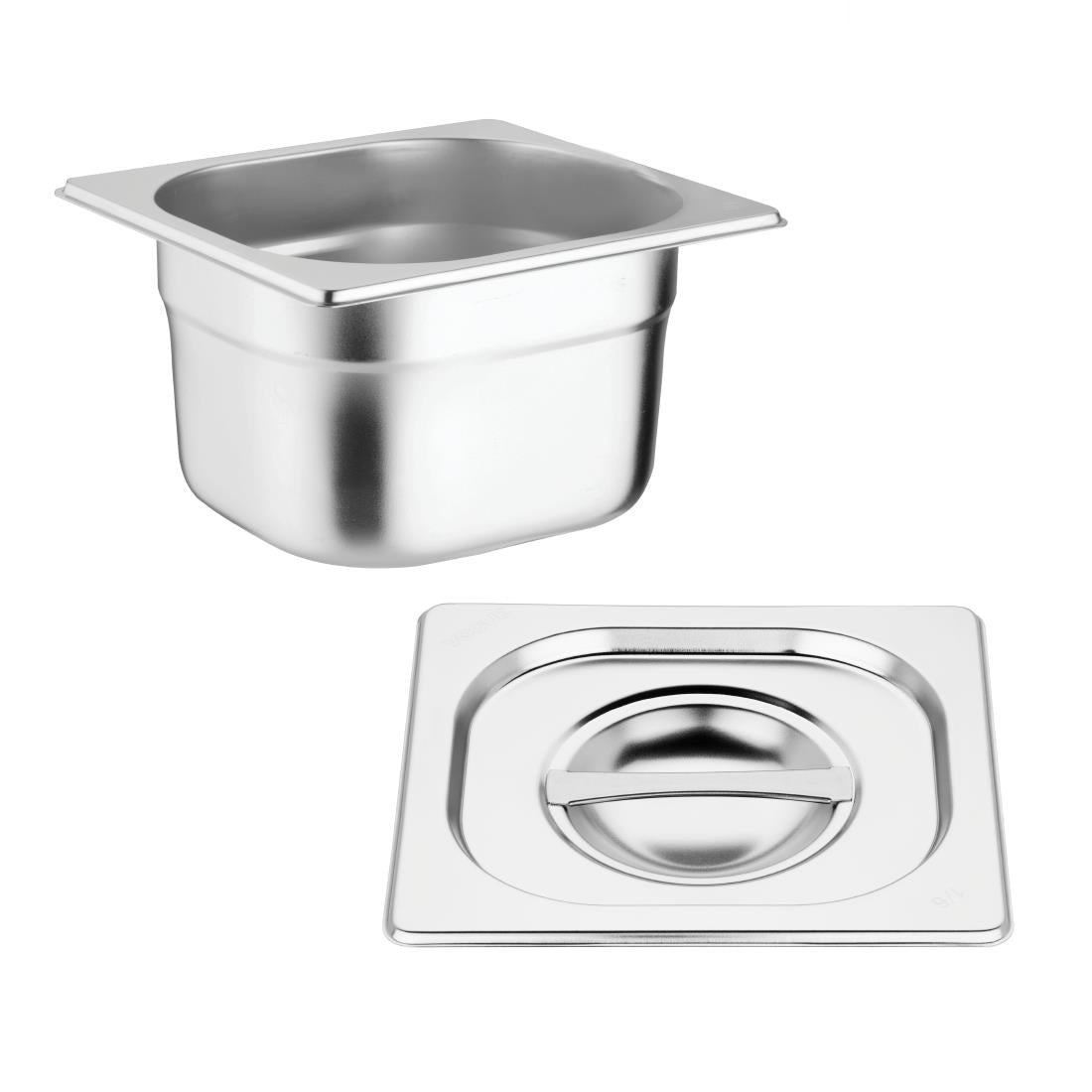 Vogue Stainless Steel Gastronorm Tray Set with Lids 1/6 (4 Pack)