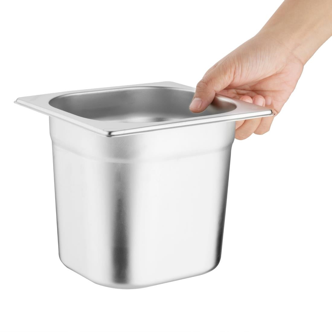 Vogue Stainless Steel Gastronorm Tray Set with Lids 1/6 (6 Pack)