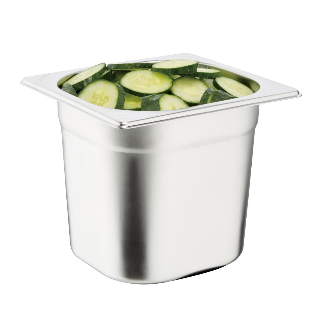 Vogue Stainless Steel Gastronorm Tray Set with Lids 1/6 (6 Pack)