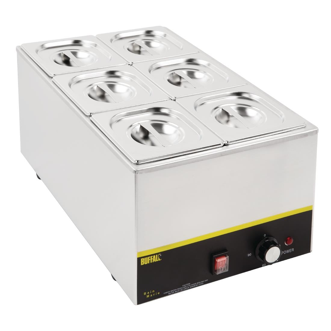 Vogue Stainless Steel Gastronorm Tray Set with Lids 1/6 (6 Pack)